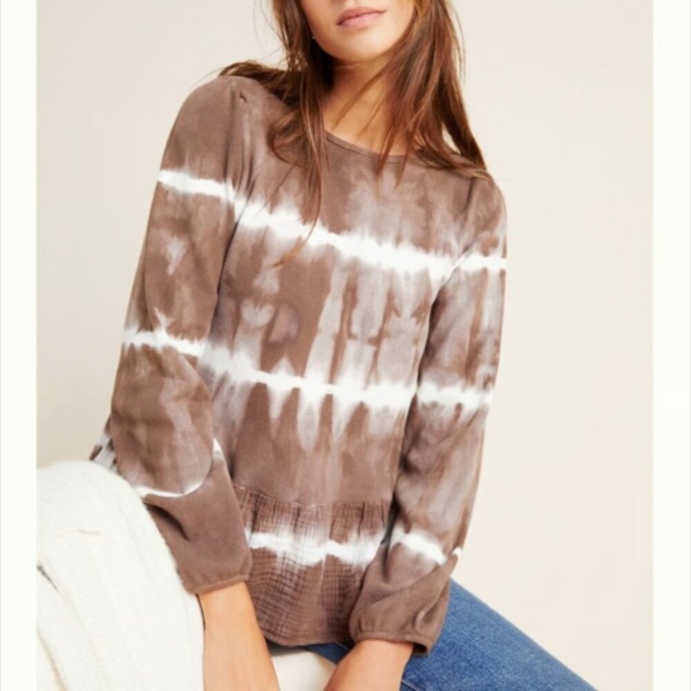 Anthropologie Eri + Ali Cynthia Tie-Dye Thermal Top, Medium